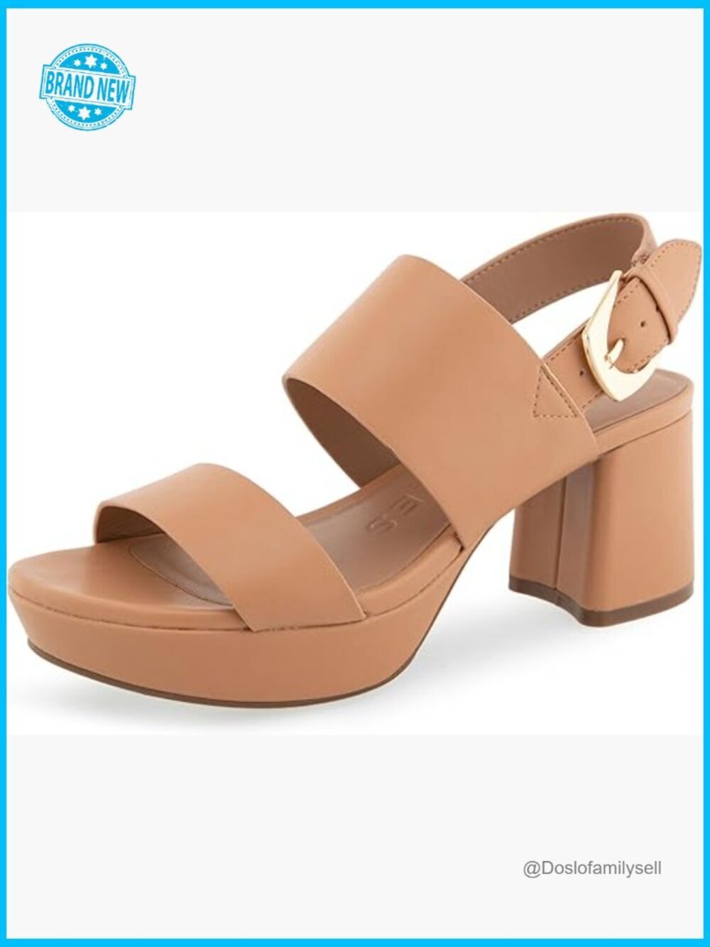 Platform Heeled Sandal Slingback Block Heel Cushioned Insole Open Toe Casual